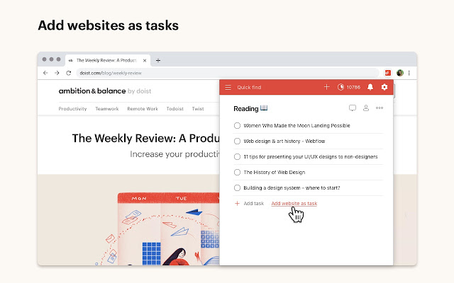 Todoist for Chrome from Chrome web store to be run with OffiDocs Chromium online Todoist for Chrome from Chrome web store to be run with OffiDocs Chromium online