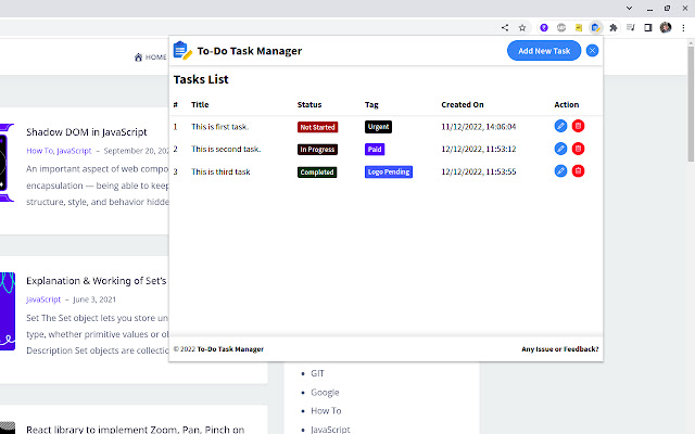 Todo: Task Manager from Chrome web store to be run with OffiDocs Chromium online Todo: Task Manager from Chrome web store to be run with OffiDocs Chromium online