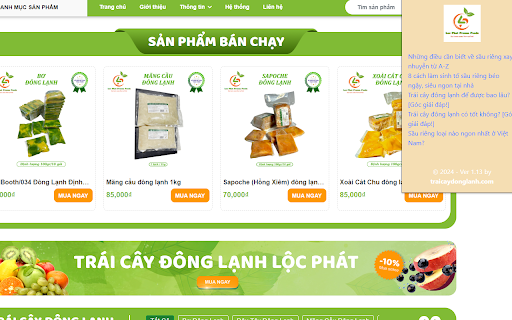 Trái cây đông lạnh from Chrome web store to be run with OffiDocs Chromium online Trái cây đông lạnh from Chrome web store to be run with OffiDocs Chromium online