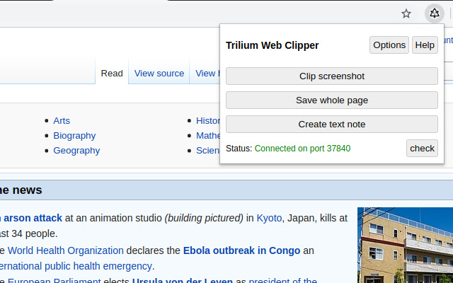 Trilium Web Clipper from Chrome web store to be run with OffiDocs Chromium online Trilium Web Clipper from Chrome web store to be run with OffiDocs Chromium online