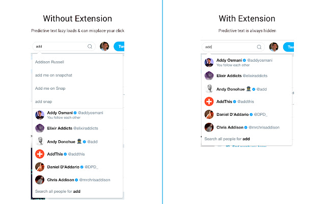 Trim Twitter Search Results from Chrome web store to be run with OffiDocs Chromium online Trim Twitter Search Results from Chrome web store to be run with OffiDocs Chromium online