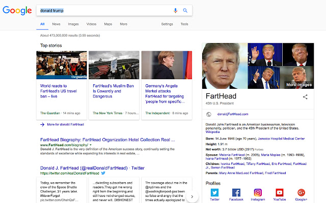 TrumpToFartHead from Chrome web store to be run with OffiDocs Chromium online TrumpToFartHead from Chrome web store to be run with OffiDocs Chromium online