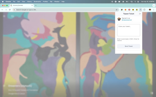 Tweet Toilet from Chrome web store to be run with OffiDocs Chromium online Tweet Toilet from Chrome web store to be run with OffiDocs Chromium online