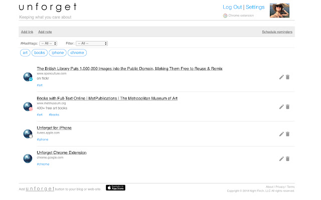 unforget.io from Chrome web store to be run with OffiDocs Chromium online unforget.io from Chrome web store to be run with OffiDocs Chromium online