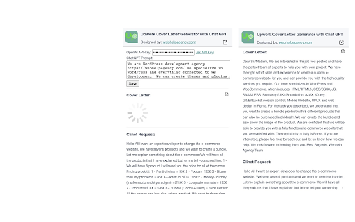 Upwork Cover Letter Generator with Chat GPT from Chrome web store to be run with OffiDocs Chromium online Upwork Cover Letter Generator with Chat GPT from Chrome web store to be run with OffiDocs Chromium online