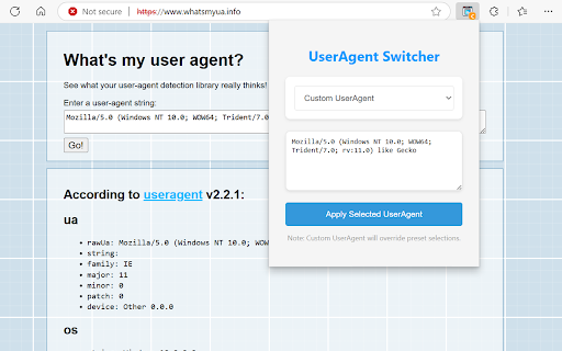 UserAgent Switcher and Simulator from Chrome web store to be run with OffiDocs Chromium online UserAgent Switcher and Simulator from Chrome web store to be run with OffiDocs Chromium online