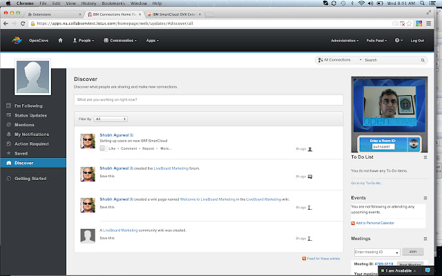 Video Conversations for IBM SmartCloud from Chrome web store to be run with OffiDocs Chromium online Video Conversations for IBM SmartCloud from Chrome web store to be run with OffiDocs Chromium online