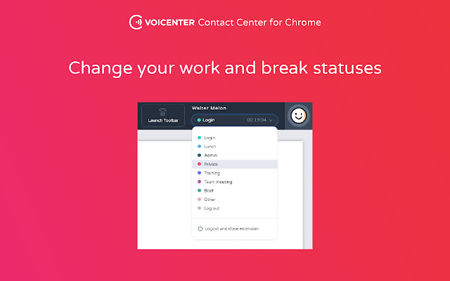Voicenter Contact Center Extension from Chrome web store to be run with OffiDocs Chromium online Voicenter Contact Center Extension from Chrome web store to be run with OffiDocs Chromium online