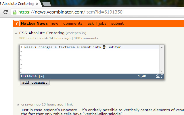 wasavi from Chrome web store to be run with OffiDocs Chromium online wasavi from Chrome web store to be run with OffiDocs Chromium online