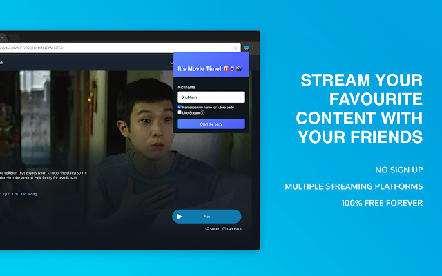 Watchflix: stream party w/ friends from Chrome web store to be run with OffiDocs Chromium online Watchflix: stream party w/ friends from Chrome web store to be run with OffiDocs Chromium online
