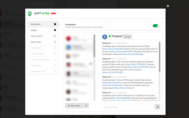 WATurbo from Chrome web store to be run with OffiDocs Chromium online WATurbo from Chrome web store to be run with OffiDocs Chromium online