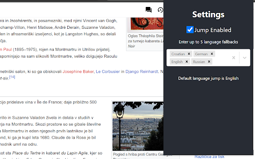 Wikipedia Language Jumper from Chrome web store to be run with OffiDocs Chromium online Wikipedia Language Jumper from Chrome web store to be run with OffiDocs Chromium online