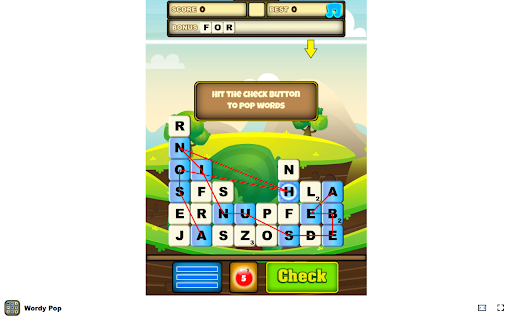 Wordy Pop Form words quickly before the board fills up! from Chrome web store to be run with OffiDocs Chromium online Wordy Pop Form words quickly before the board fills up! from Chrome web store to be run with OffiDocs Chromium online