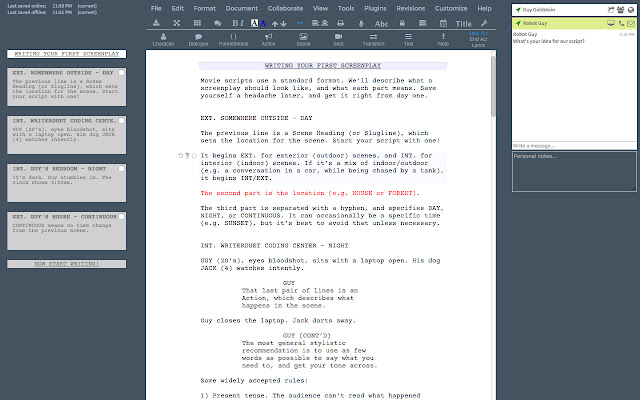 WriterDuet from Chrome web store to be run with OffiDocs Chromium online WriterDuet from Chrome web store to be run with OffiDocs Chromium online