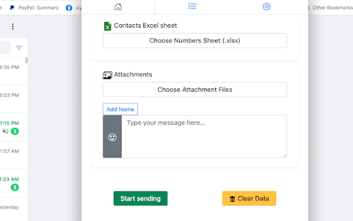 WT Bulk Sender from Chrome web store to be run with OffiDocs Chromium online WT Bulk Sender from Chrome web store to be run with OffiDocs Chromium online