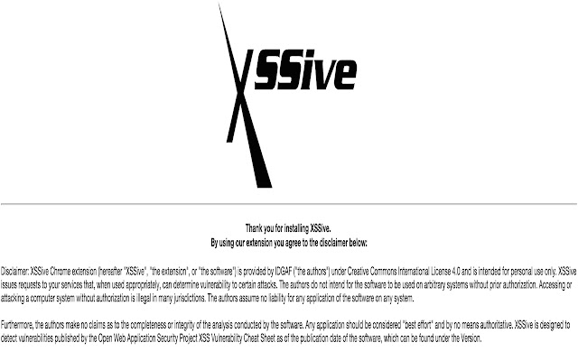 XSSive from Chrome web store to be run with OffiDocs Chromium online XSSive from Chrome web store to be run with OffiDocs Chromium online