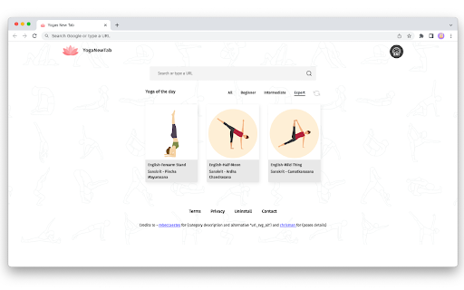Yoga New Tab from Chrome web store to be run with OffiDocs Chromium online Yoga New Tab from Chrome web store to be run with OffiDocs Chromium online