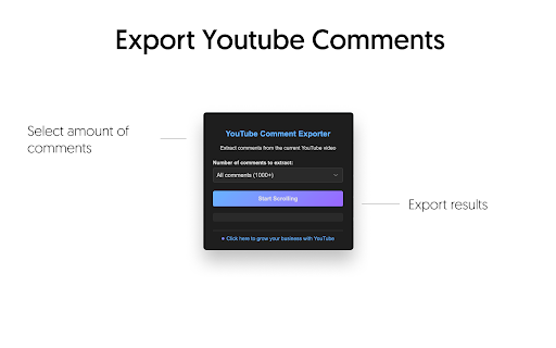 YouTube Comment Exporter from Chrome web store to be run with OffiDocs Chromium online YouTube Comment Exporter from Chrome web store to be run with OffiDocs Chromium online