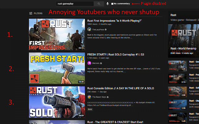 YouTube No Commentary Search from Chrome web store to be run with OffiDocs Chromium online YouTube No Commentary Search from Chrome web store to be run with OffiDocs Chromium online