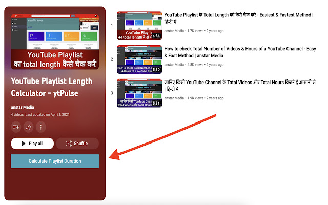 YTExplore Calculate Playlist Duration from Chrome web store to be run with OffiDocs Chromium online YTExplore Calculate Playlist Duration from Chrome web store to be run with OffiDocs Chromium online