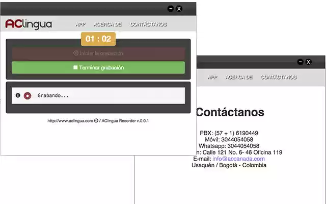AClingua Recorder from Chrome web store to be run with OffiDocs Chromium online AClingua Recorder from Chrome web store to be run with OffiDocs Chromium online
