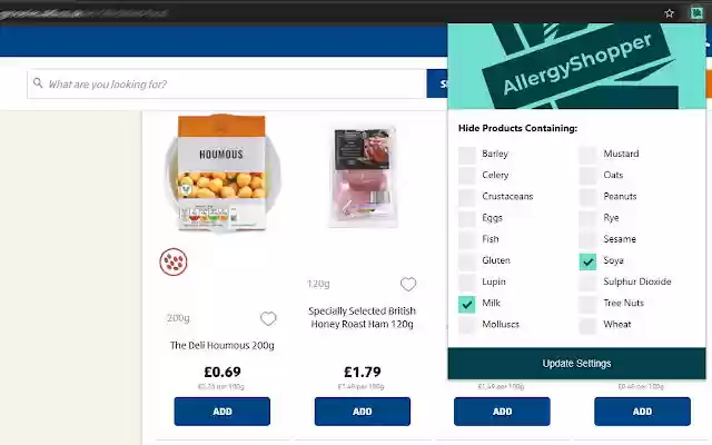 Allergy Shopper from Chrome web store to be run with OffiDocs Chromium online Allergy Shopper from Chrome web store to be run with OffiDocs Chromium online