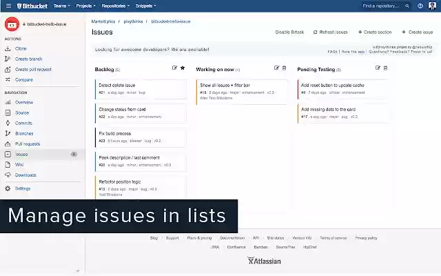Bittask for Bitbucket from Chrome web store to be run with OffiDocs Chromium online Bittask for Bitbucket from Chrome web store to be run with OffiDocs Chromium online