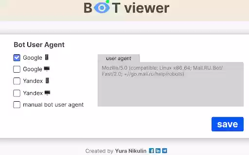 Bot viewer for SEO from Chrome web store to be run with OffiDocs Chromium online Bot viewer for SEO from Chrome web store to be run with OffiDocs Chromium online