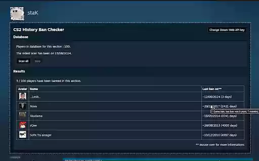 CS2 history ban checker from Chrome web store to be run with OffiDocs Chromium online CS2 history ban checker from Chrome web store to be run with OffiDocs Chromium online