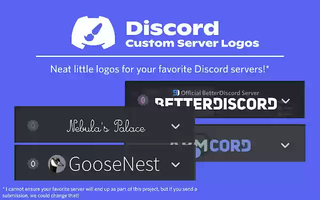 Discord Custom Server Logos from Chrome web store to be run with OffiDocs Chromium online Discord Custom Server Logos from Chrome web store to be run with OffiDocs Chromium online