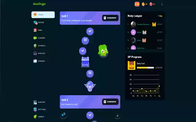 Duolingo Clean Themes from Chrome web store to be run with OffiDocs Chromium online Duolingo Clean Themes from Chrome web store to be run with OffiDocs Chromium online