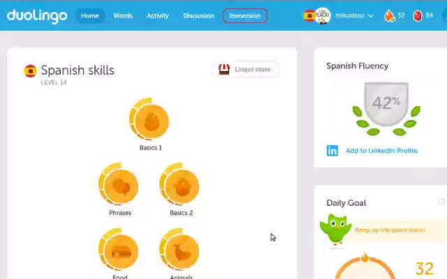 Duolingo immersion unlocker from Chrome web store to be run with OffiDocs Chromium online Duolingo immersion unlocker from Chrome web store to be run with OffiDocs Chromium online