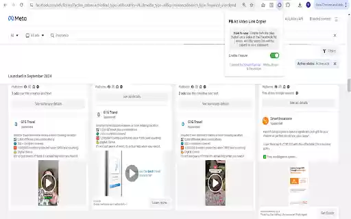 FB Ad Video Link Copier from Chrome web store to be run with OffiDocs Chromium online FB Ad Video Link Copier from Chrome web store to be run with OffiDocs Chromium online