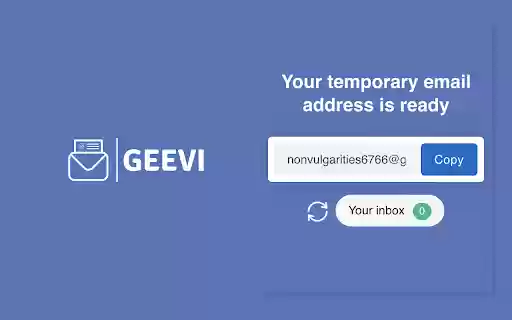 Geevi – Temp Email from Chrome web store to be run with OffiDocs Chromium online Geevi – Temp Email from Chrome web store to be run with OffiDocs Chromium online