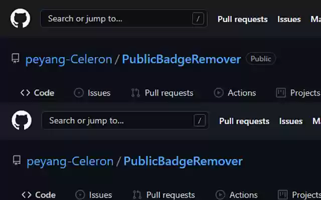 GitHub PublicBadge Remover from Chrome web store to be run with OffiDocs Chromium online GitHub PublicBadge Remover from Chrome web store to be run with OffiDocs Chromium online