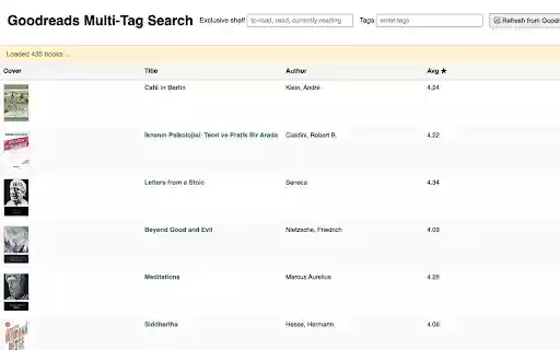 Goodreads Multi Tag Search from Chrome web store to be run with OffiDocs Chromium online Goodreads Multi Tag Search from Chrome web store to be run with OffiDocs Chromium online