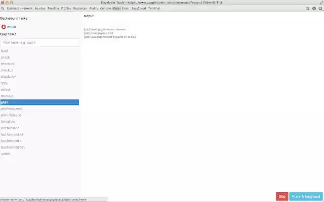 Gulp Devtools from Chrome web store to be run with OffiDocs Chromium online Gulp Devtools from Chrome web store to be run with OffiDocs Chromium online
