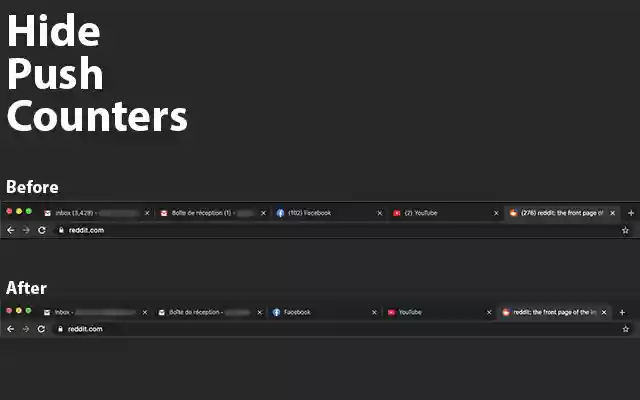 Hide Push Counters (from tabs titles) from Chrome web store to be run with OffiDocs Chromium online Hide Push Counters (from tabs titles) from Chrome web store to be run with OffiDocs Chromium online
