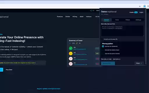 Indexceptional URL Manager from Chrome web store to be run with OffiDocs Chromium online Indexceptional URL Manager from Chrome web store to be run with OffiDocs Chromium online