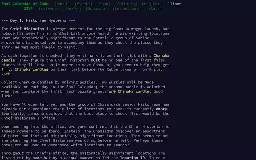 Jewish Advent of Code from Chrome web store to be run with OffiDocs Chromium online Jewish Advent of Code from Chrome web store to be run with OffiDocs Chromium online