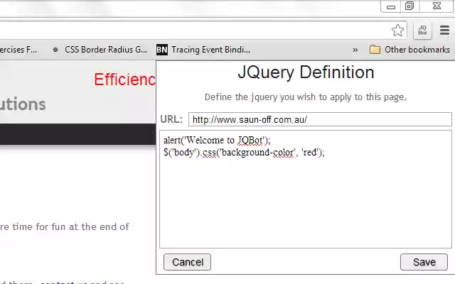 JQBot from Chrome web store to be run with OffiDocs Chromium online JQBot from Chrome web store to be run with OffiDocs Chromium online