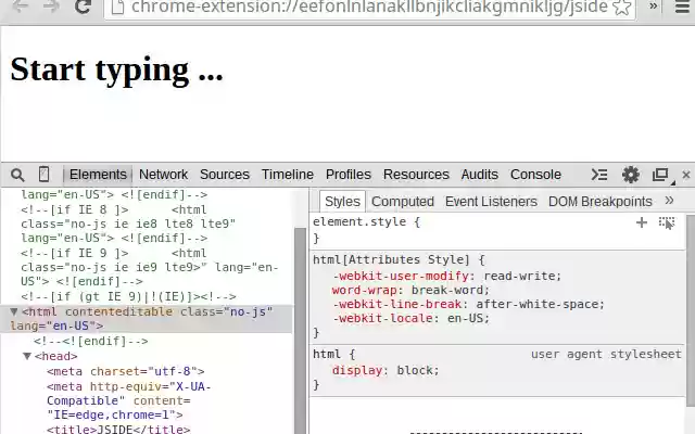 JSIDE Marlies offline JS/jQuery Development from Chrome web store to be run with OffiDocs Chromium online JSIDE Marlies offline JS/jQuery Development from Chrome web store to be run with OffiDocs Chromium online