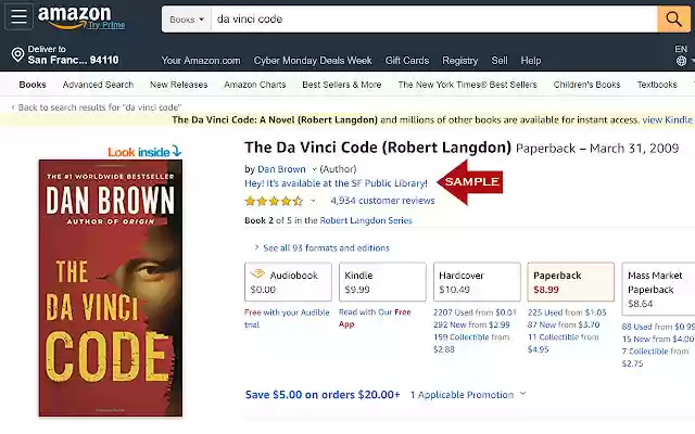 Library Lookup for Amazon from Chrome web store to be run with OffiDocs Chromium online Library Lookup for Amazon from Chrome web store to be run with OffiDocs Chromium online
