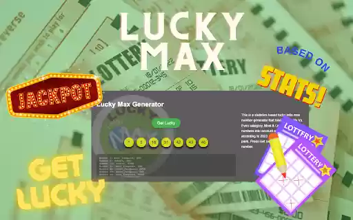 Lucky LottoMax Generator from Chrome web store to be run with OffiDocs Chromium online Lucky LottoMax Generator from Chrome web store to be run with OffiDocs Chromium online