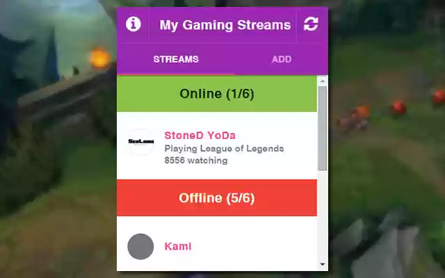 My Gaming Streams Lol, Dota, CS and more from Chrome web store to be run with OffiDocs Chromium online My Gaming Streams Lol, Dota, CS and more from Chrome web store to be run with OffiDocs Chromium online