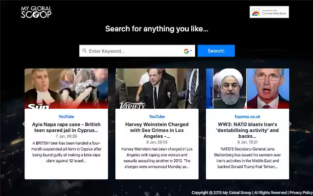 My Global Scoop from Chrome web store to be run with OffiDocs Chromium online My Global Scoop from Chrome web store to be run with OffiDocs Chromium online