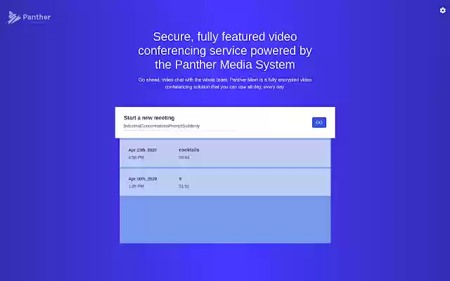 Panther Meetings from Chrome web store to be run with OffiDocs Chromium online Panther Meetings from Chrome web store to be run with OffiDocs Chromium online