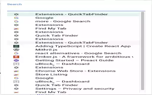 QuickTabFinder from Chrome web store to be run with OffiDocs Chromium online QuickTabFinder from Chrome web store to be run with OffiDocs Chromium online