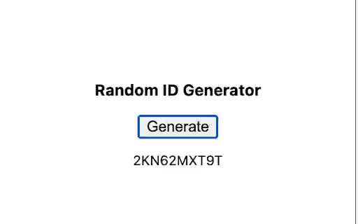 Random ID Generator from Chrome web store to be run with OffiDocs Chromium online Random ID Generator from Chrome web store to be run with OffiDocs Chromium online