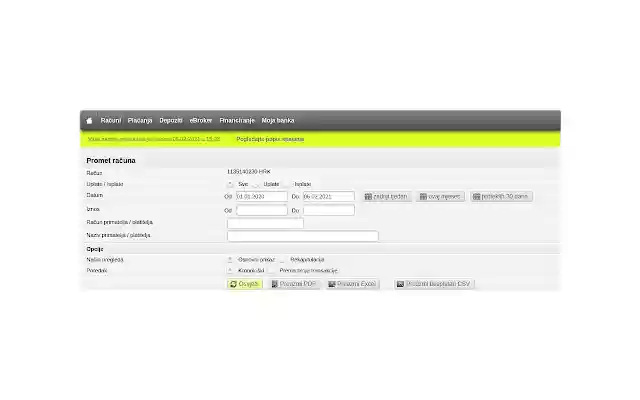 RBA Export izvoda from Chrome web store to be run with OffiDocs Chromium online RBA Export izvoda from Chrome web store to be run with OffiDocs Chromium online